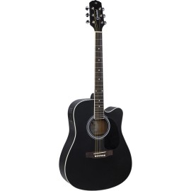 Violao Aco Eletroacustico Giannini Gdc-1 Ceq Sbk Folk Satin Black