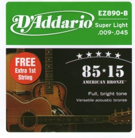 Encordoamento Para Violao Aco 009 Daddario EZ890B